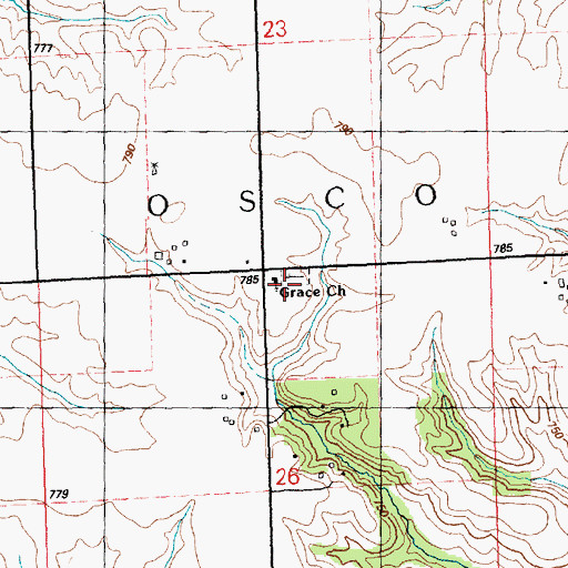 Topographic Map of Grace Church, IL