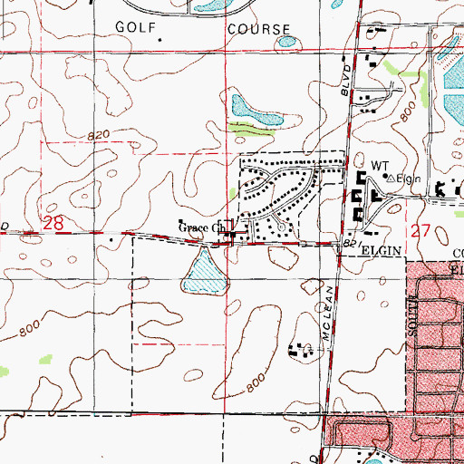 Topographic Map of Grace Church, IL