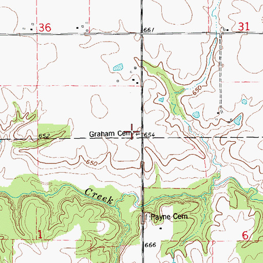 Topographic Map of Graham Cemetery, IL