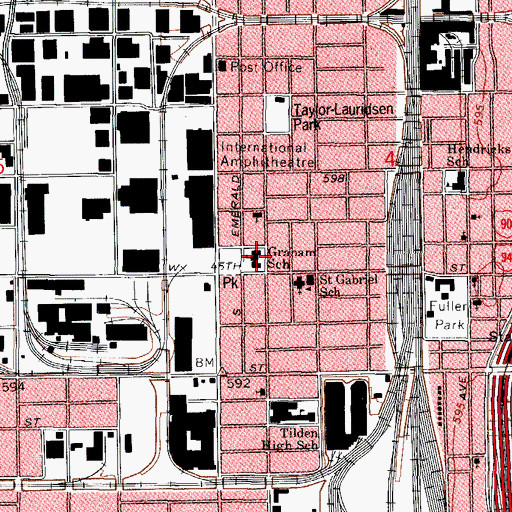 Topographic Map of Graham Elementary School, IL