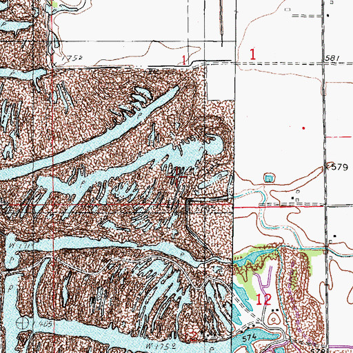Topographic Map of Granary Creek, IL