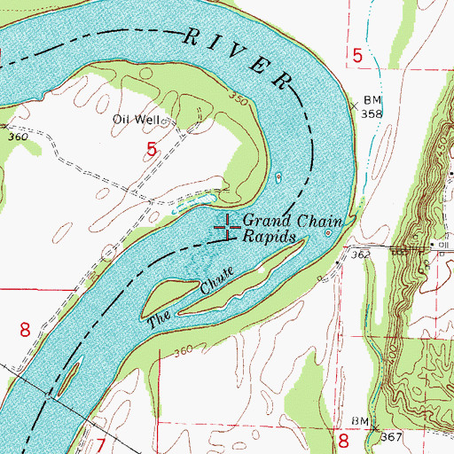 Topographic Map of Grand Chain Rapids, IL
