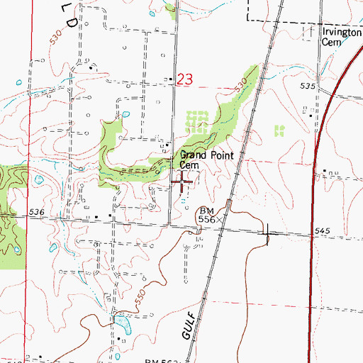 Topographic Map of Grand Point Cemetery, IL