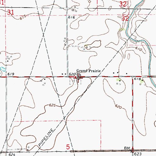 Topographic Map of Grand Prairie United Methodist Church, IL