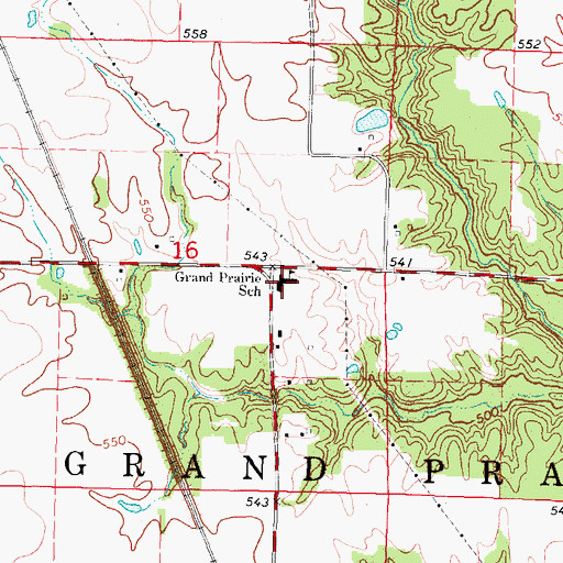Topographic Map of Grand Prairie Elementary School, IL