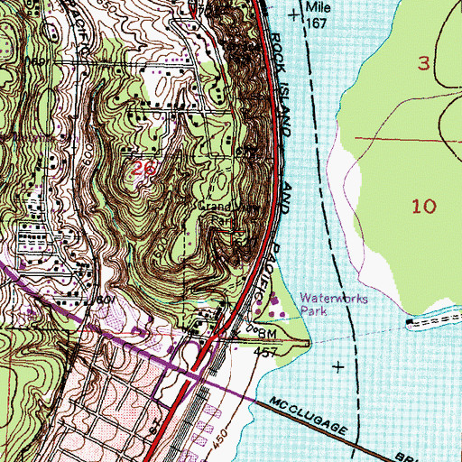Topographic Map of Grand View Park, IL
