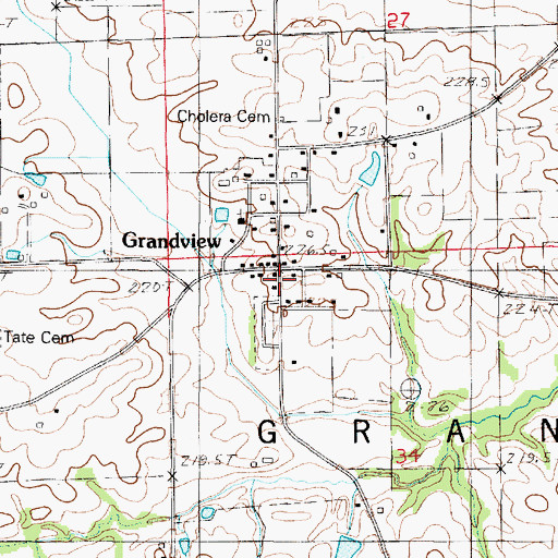 Topographic Map of Grandview, IL
