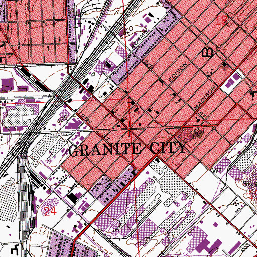 Topographic Map of Granite City, IL