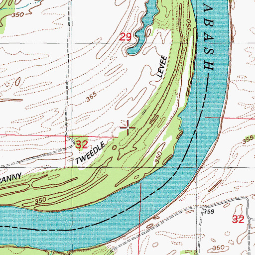 Topographic Map of Granny Tweedle Levee, IL