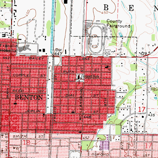 Topographic Map of Grant Elementary School, IL