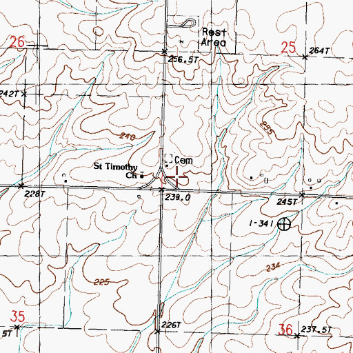 Topographic Map of Grant School (historical), IL