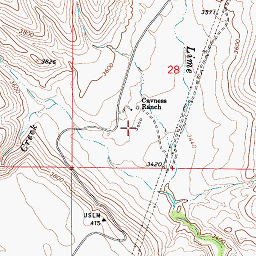 Topographic Map of Fifty One Ranch, AZ