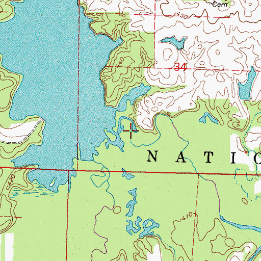 Topographic Map of Grassy Creek, IL