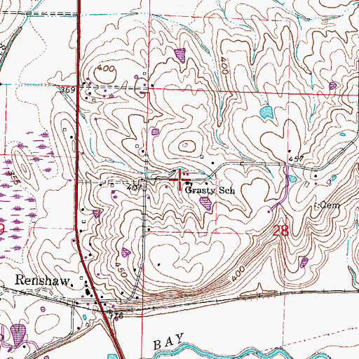 Topographic Map of Grasty School, IL