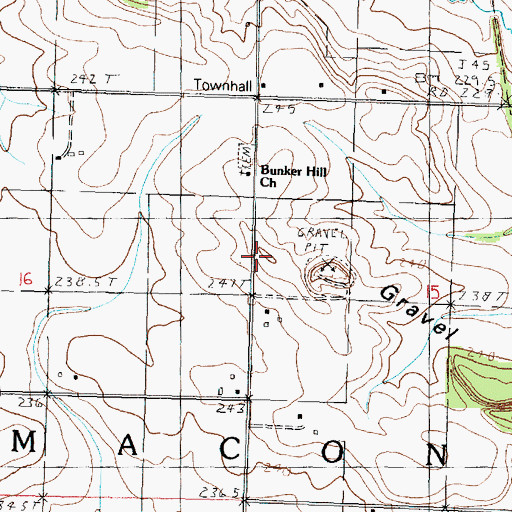 Topographic Map of Gravel Hill, IL