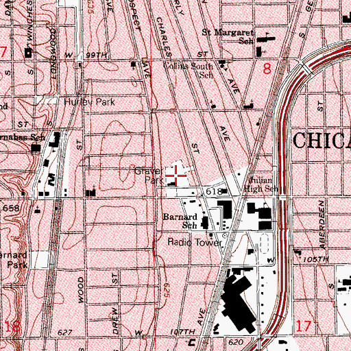 Topographic Map of Graver Park, IL