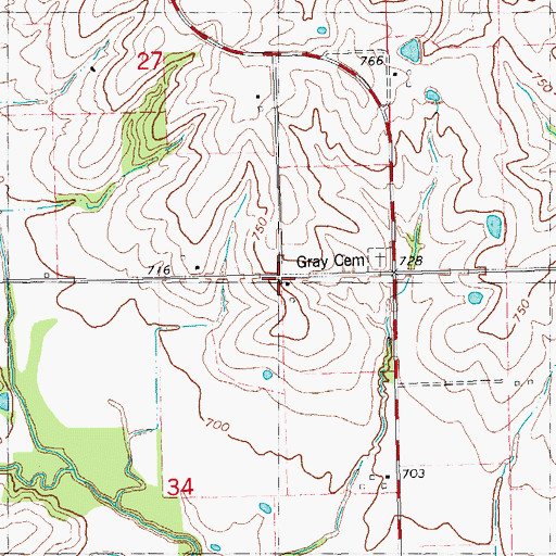 Topographic Map of Gray School (historical), IL