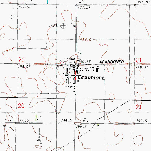 Topographic Map of Graymont, IL
