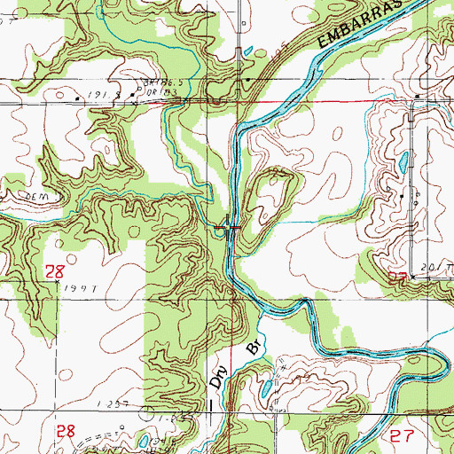 Topographic Map of Greasy Creek, IL