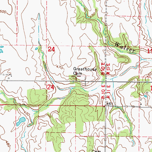 Topographic Map of Greathouse Cemetery, IL