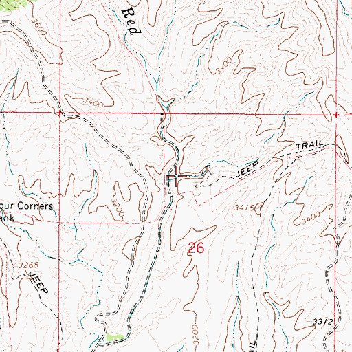 Topographic Map of Lower Red Creek Spring, AZ