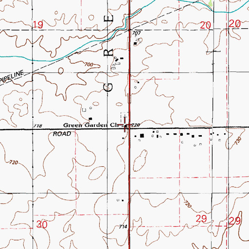Topographic Map of Green Garden United Methodist Church, IL