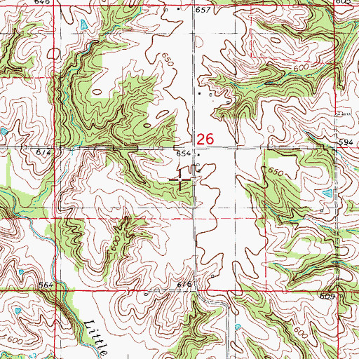 Topographic Map of Green Hill School (historical), IL