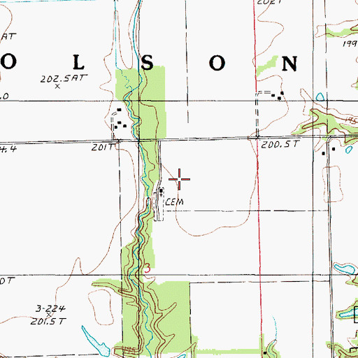 Topographic Map of Green Moss Church, IL