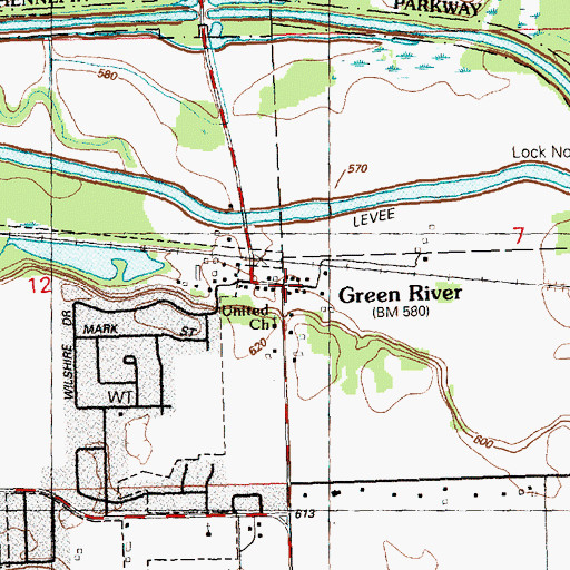 Topographic Map of Green River, IL