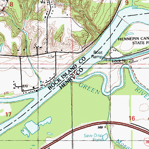 Topographic Map of Green River, IL