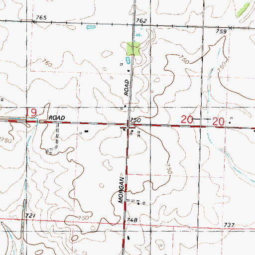 Topographic Map of Green School (historical), IL