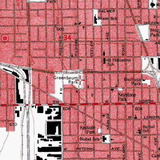 Topographic Map of Greenbaum Park, IL