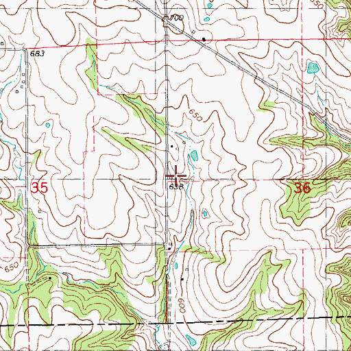 Topographic Map of Greencastle School (historical), IL