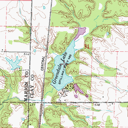 Topographic Map of Greendale Lake, IL