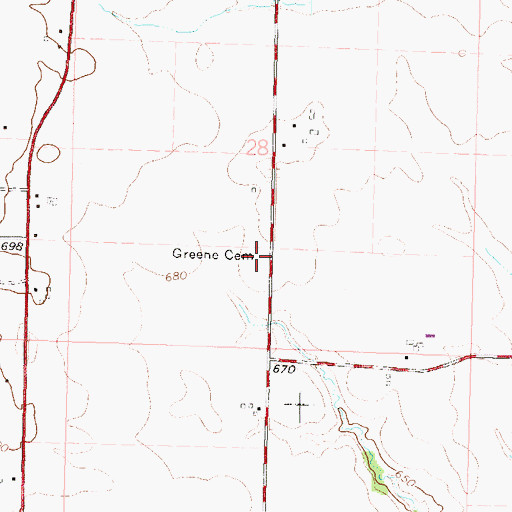 Topographic Map of Jenkins-Green Cemetery, IL