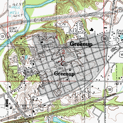 Topographic Map of Greenup, IL