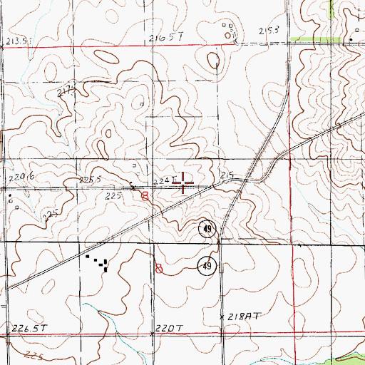 Topographic Map of Greenwood School (historical), IL