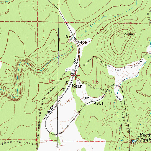 Topographic Map of Bear, AZ