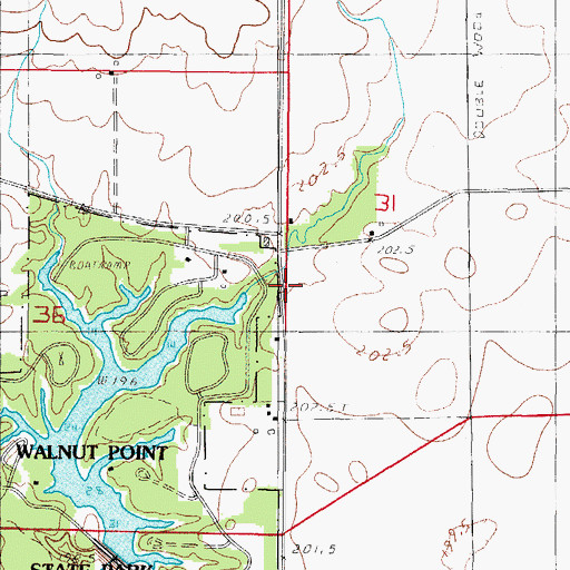 Topographic Map of Greenwood School (historical), IL