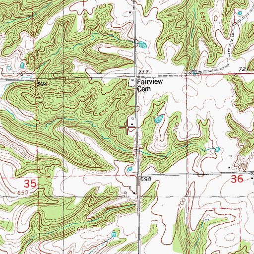 Topographic Map of Greenwood School (historical), IL