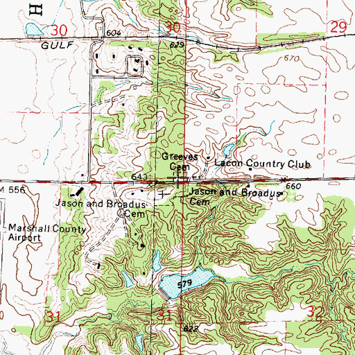 Topographic Map of Greeves Cemetery, IL