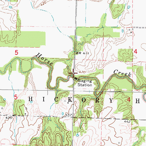 Topographic Map of Gregory Branch, IL