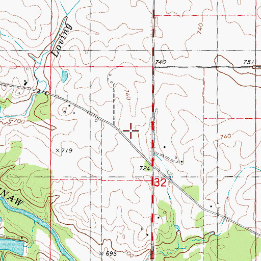 Topographic Map of Gregory School (historical), IL