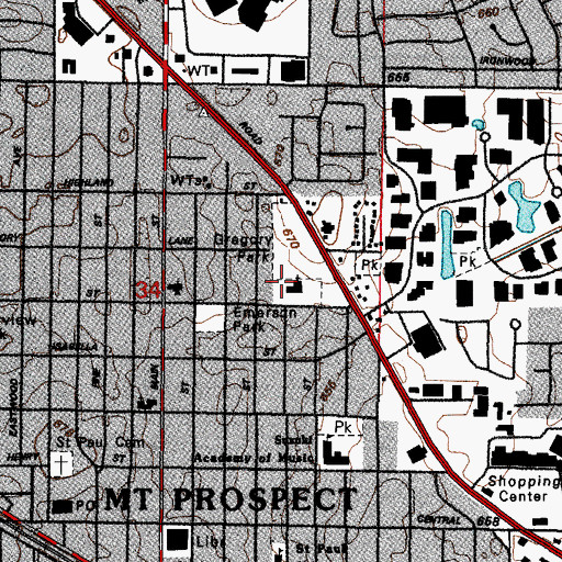 Topographic Map of Gregory School, IL