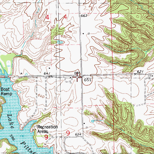 Topographic Map of Greenfield School (historical), IL