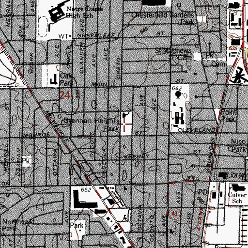 Topographic Map of Grennan Heights Park, IL