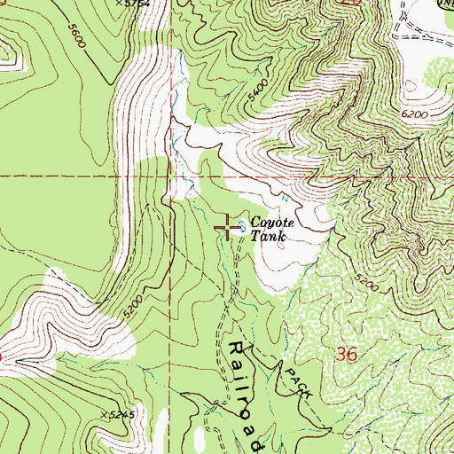 Topographic Map of Coyote Tank, AZ