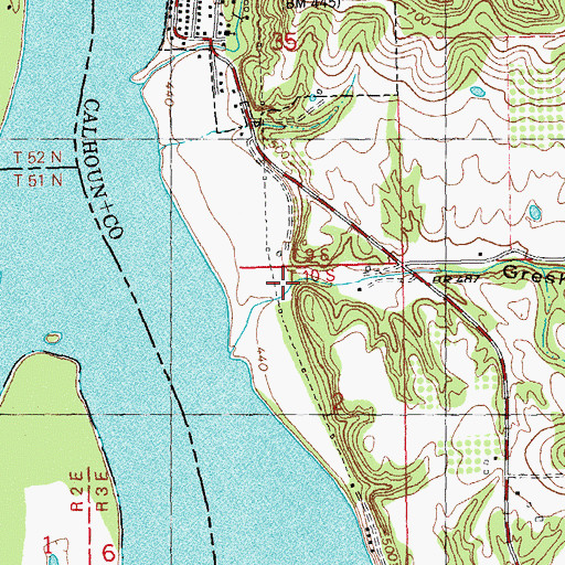 Topographic Map of Gresham Hollow, IL