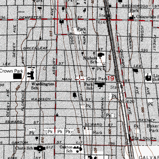 Topographic Map of Grey Park, IL