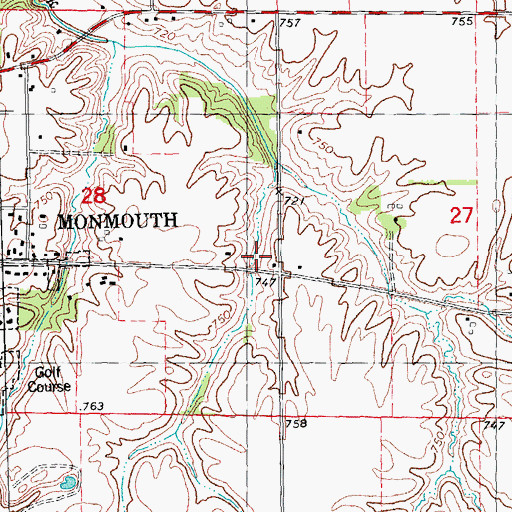Topographic Map of Grier School (historical), IL
